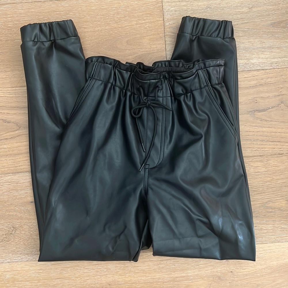 NWT abercrombie leather jogger pants